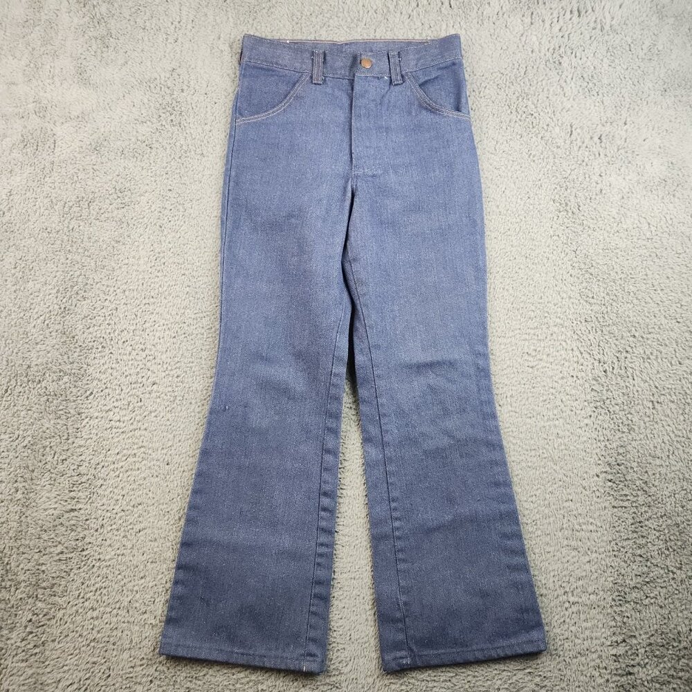 Vintage 80's Wrangler Jeans Boys 10 Regular Blue Bootcut No Fault Denim USA Made
